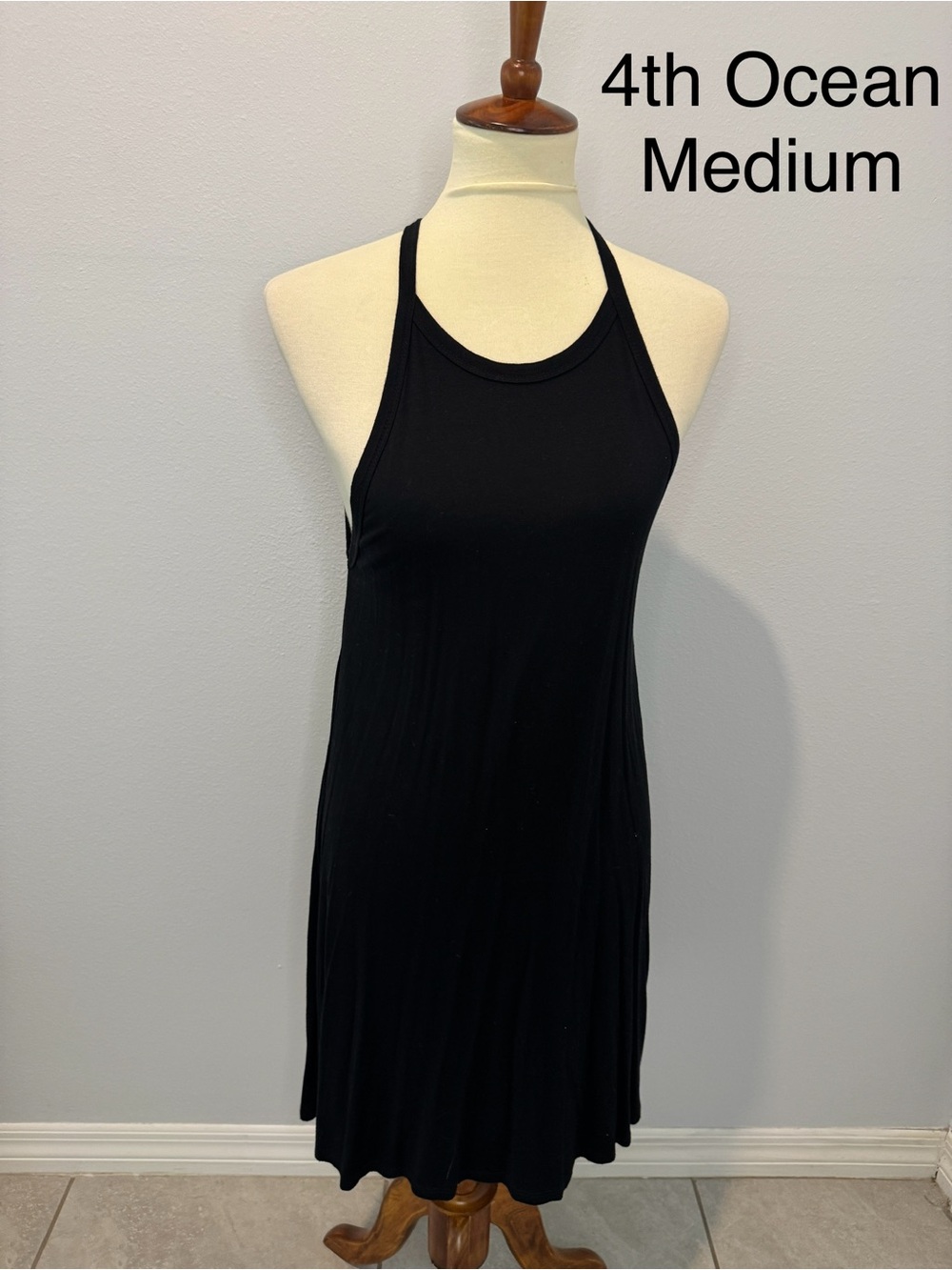 Black Halter Midi Dress -